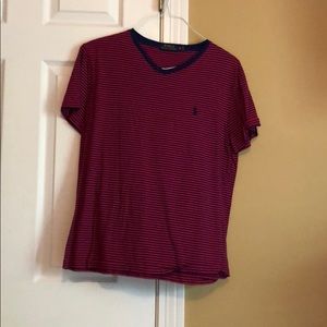 Polo Ralph Lauren v-neck striped t shirt size M
